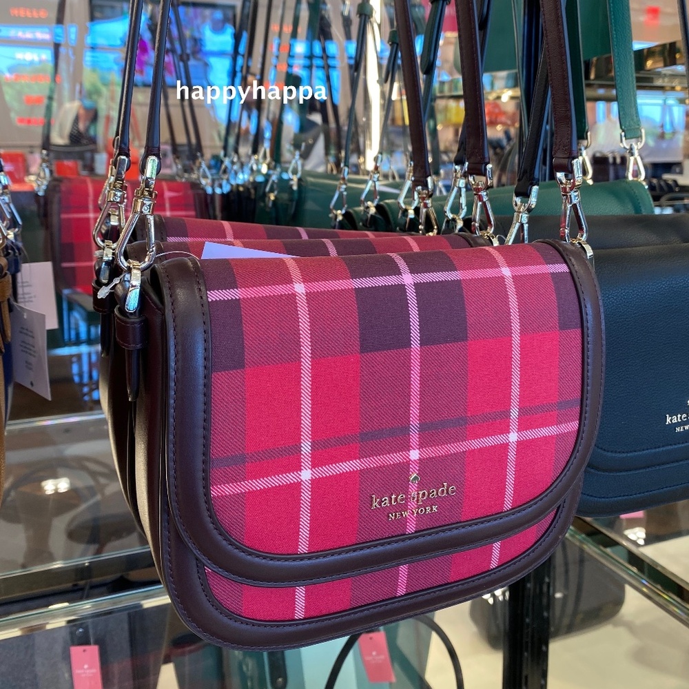 【kate spade】blake classic plaid saddle bag/NWT!!